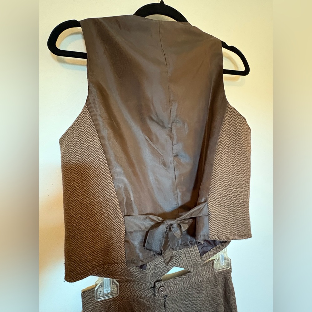 Vintage Gap Brown Tweed Wool Skirt and Vest Set NWT - Picture 4 of 12
